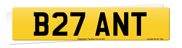 Registration number B27 ANT